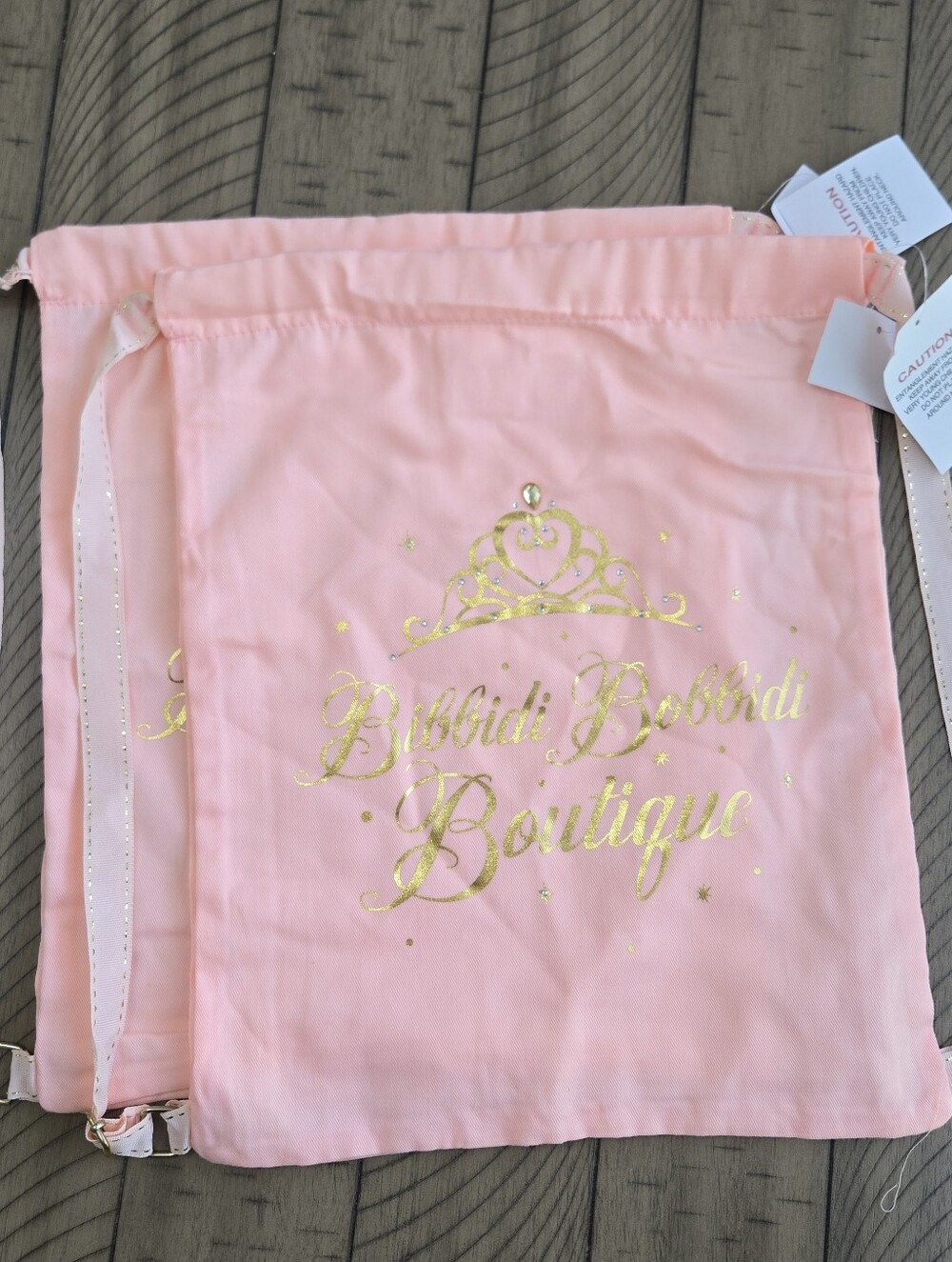 *NWT* (2) Bibbidi Bobbidi Boutique Pink Drawstring Bags